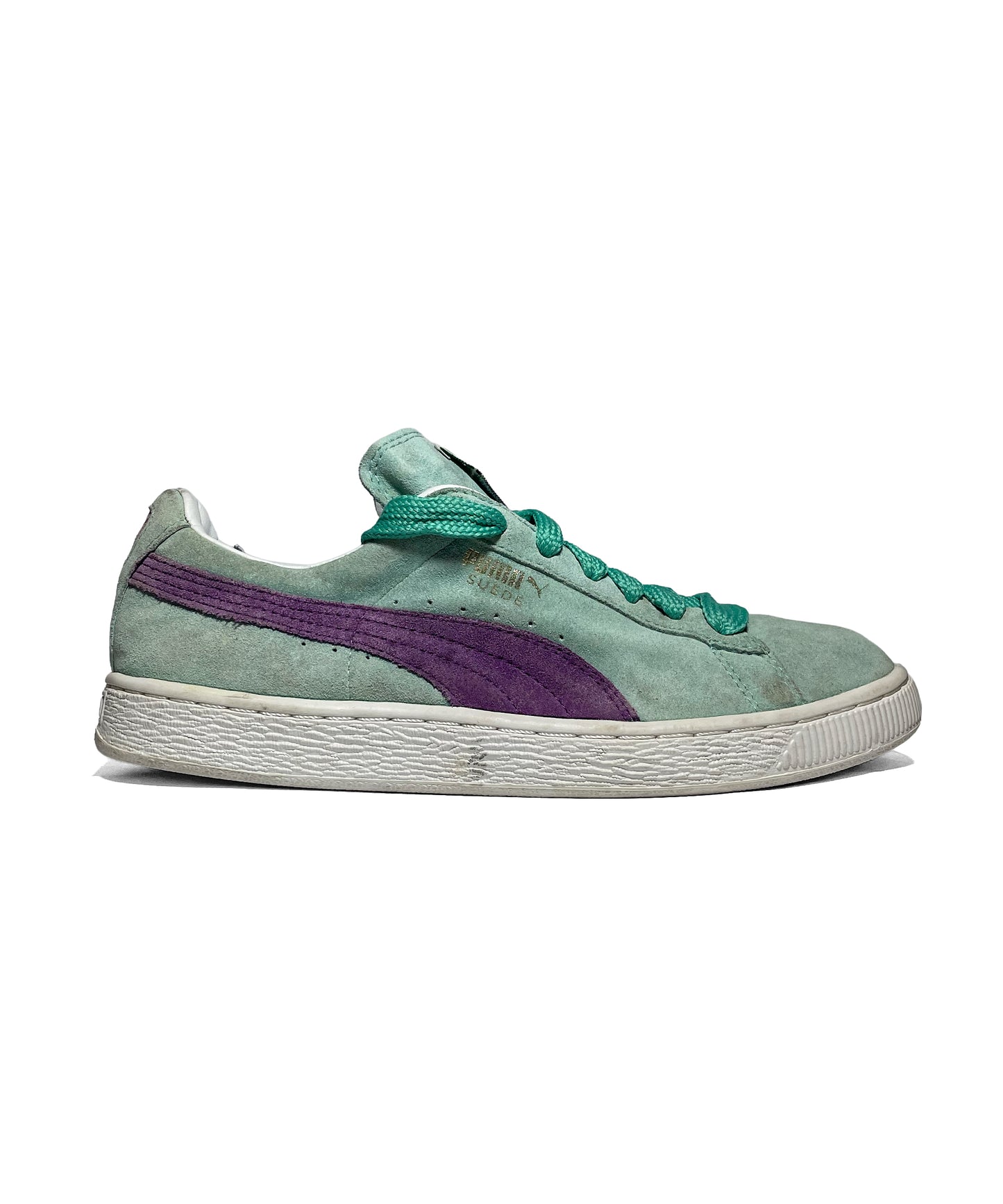 Puma Suede Classic Mint Green & Purple Colorway