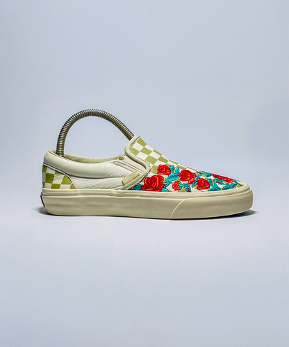 Vans Slip-on Rose Embroidery Checker